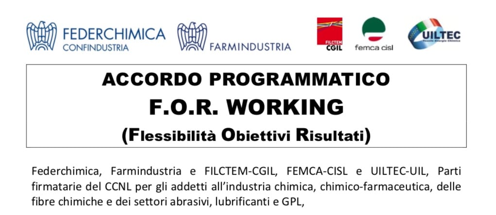 Comunicato OOSS Farmindustria su FOR Working titolo